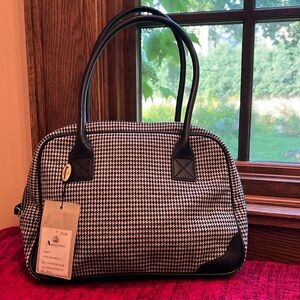 NWT Aquascutum London Houndstooth Newbridge Handbag